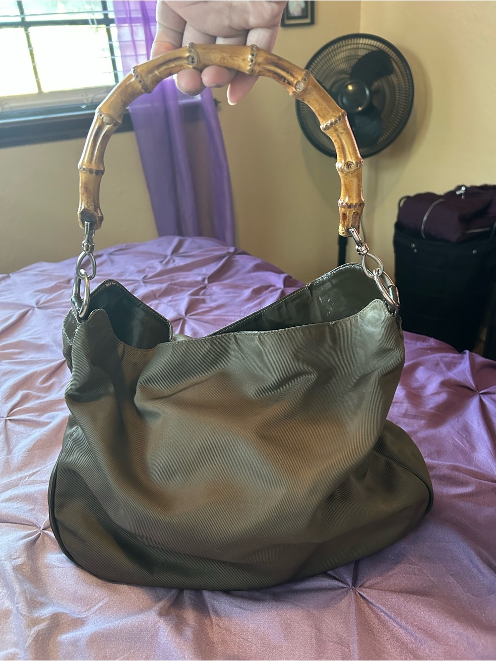 Olive Bamboo Handle Gucci- Diana Bag